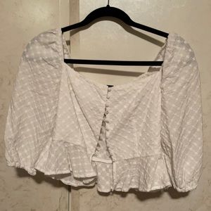White fashion crop top